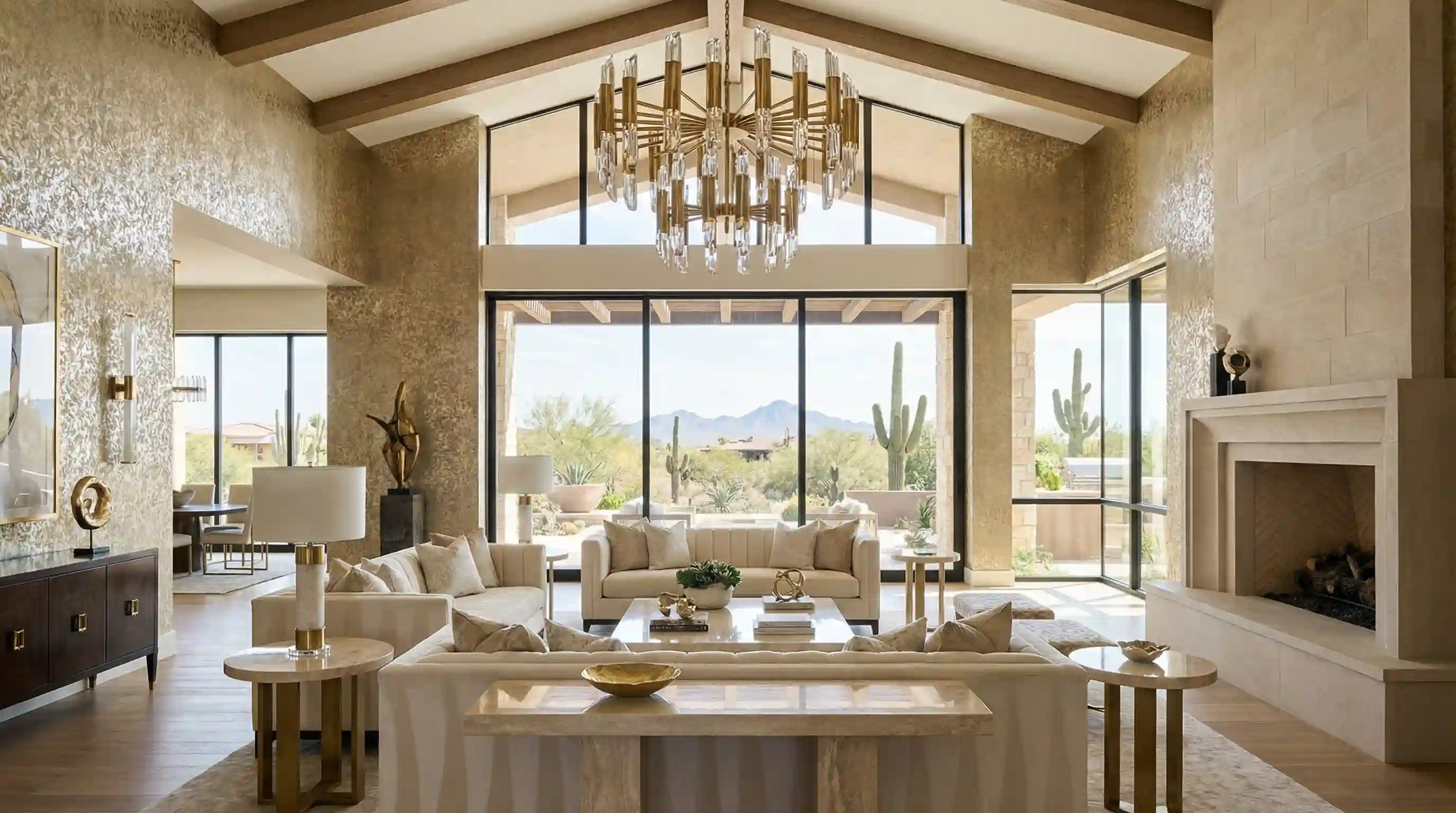 Commercial wallcovering in a modern interior